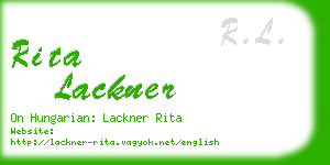 rita lackner business card